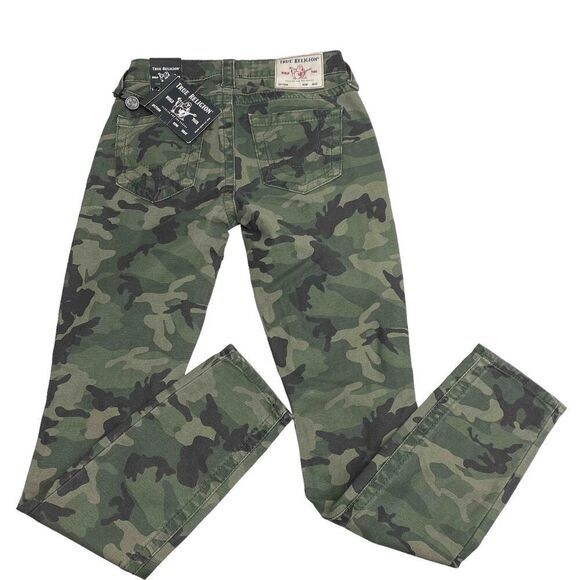 True Religion Women's Olive Camo Super Skinny Pants size W25 - Picture 3 of 9